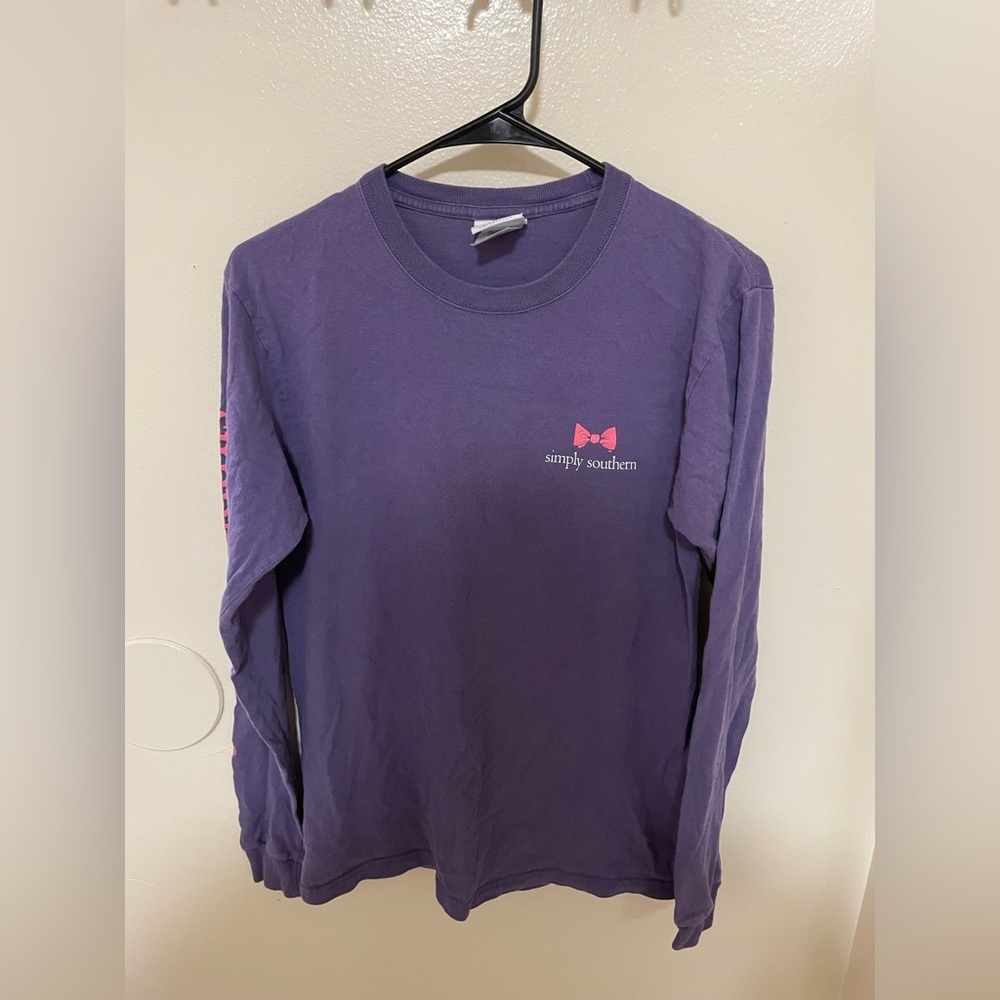 ✨Simply Southern Women’s Long Sleeve Breast Cancer Awareness Shirt Size S